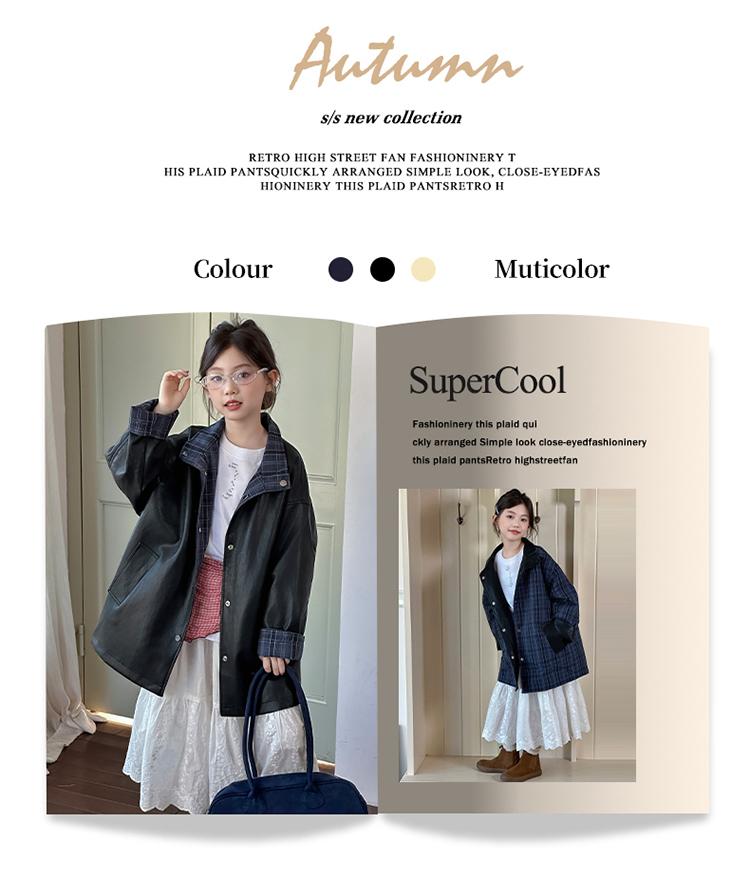 Girls' Leather Jacket 2026 Spring and Autumn New Style Children's Western-Style Korean Leather Jacket for Girls' Autumn Wear Double-Sided Outer Layer