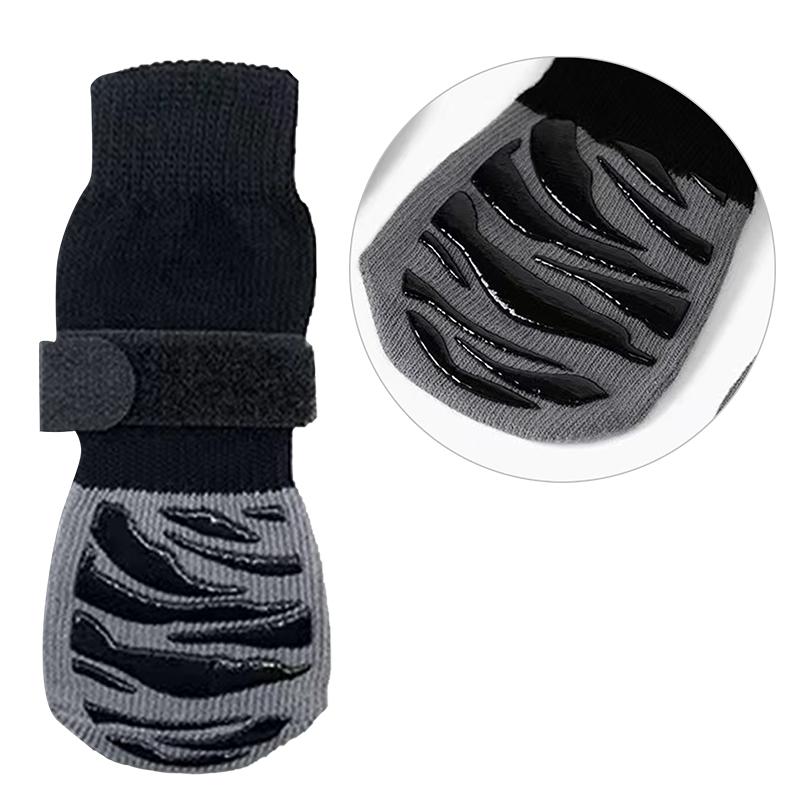 Anti Slip Dog Socks With Straps Traction Control For Indoor On Hardwood Floor Wear Pet Paw Protector For Small Dogs Pet 4Pcs/set
