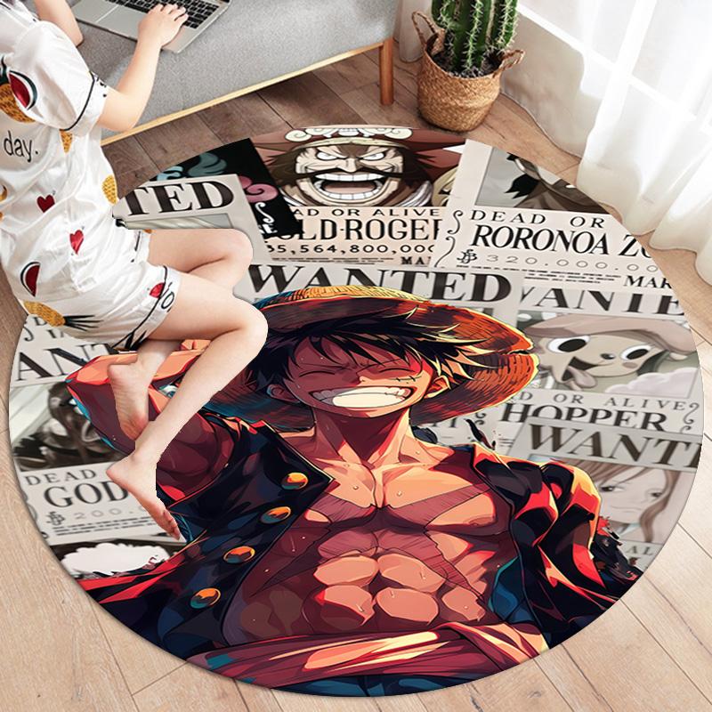 Luffy D Round Area Rug Carpet Rug For Living Room Bedroom Sofa Playroom Decor Nonslip Floor Mat