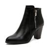 Printemps Automne Femmes Bottines Mode Bottes en Cuir PU Talon Haut 8cm Chaussures pour Dames Fermeture Éclair Latérale Bottines pour Femmes Chaussures 2024