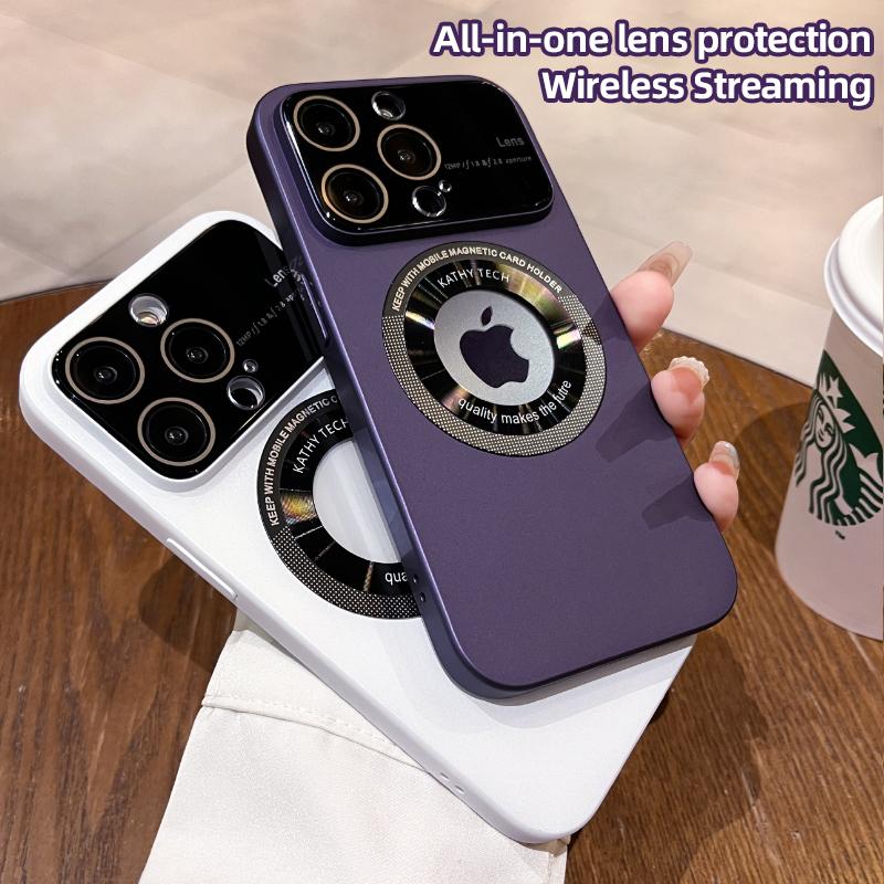 Magnetické puzdro na bezdrôtové nabíjanie Magsafe pre Iphone 14 13 12 Pro Max Logo Otvor na fotoaparát Kryt na mobilný telefón Funda