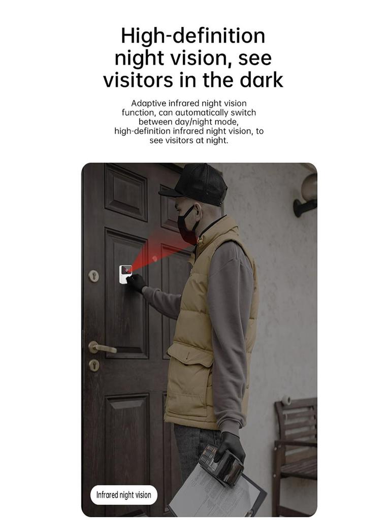 Smart Wireless Video Doorbell with Night Vision & Mobile App Remote Monitoring