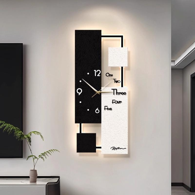 Luxury Living Room Wall Clock Restaurant Clock Mural Watch Room Decorations Corridor LED Mute Quartz Clock Home Decor Items