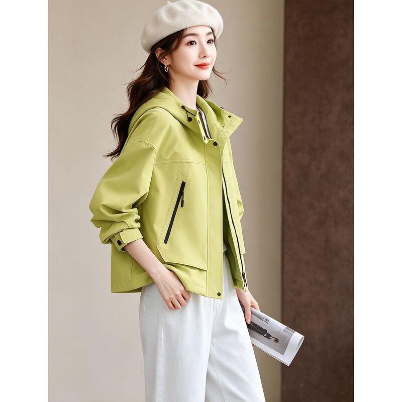 D.F.DEAR Korean Style Color-Block Hooded Zipper Jacket