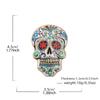 Fully Environmentally Friendly Alloy Day of The Dead Diamond Skull Brooch Mexican Style Painted Brooch Halloween