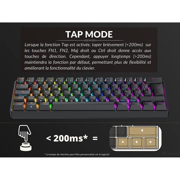 Clavier Mécanique Gaming - Ranked - N60 Nova - Hot Swap - RGB - AZERTY Français