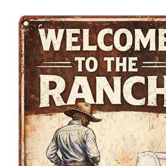 Vintage Funny Western Cowboy Bathroom Metal Sign Aim Like A Cowboy Wall Art Humor Toilet Decoration for Guest Bathroom Restroom