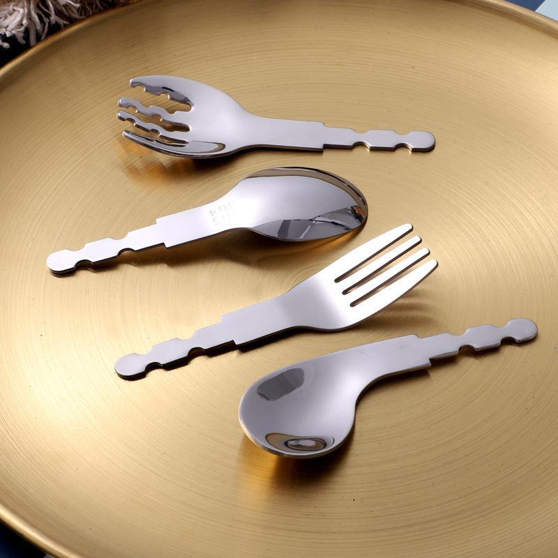 Children Stainless Steel Utensils Blanks Half Finished Spoon Fork Set For Baby Feeding Toddlers Ergonomic Grip