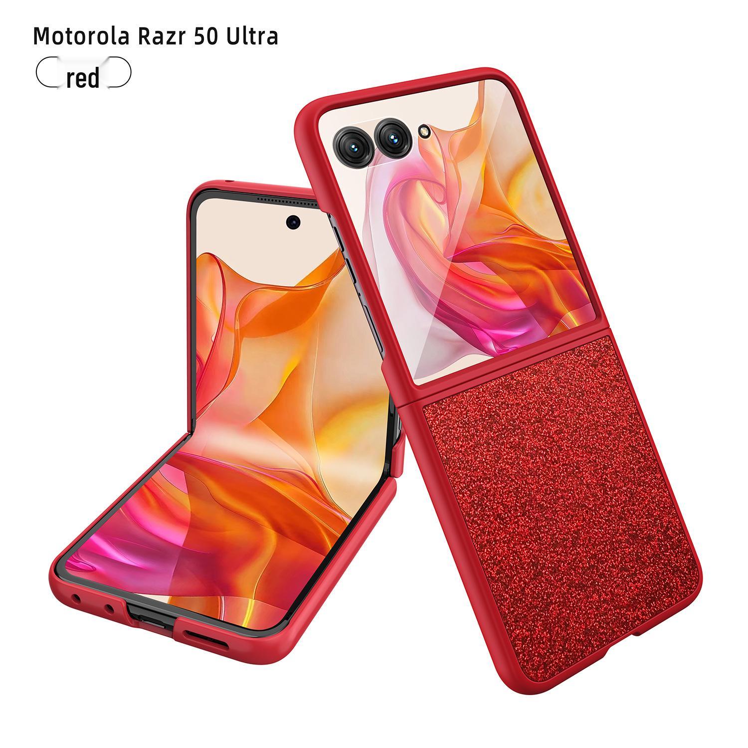 

Motorola Razr50 Ultra Foldable Glitter Case with Screen Protector Razr 50 Ultra красный