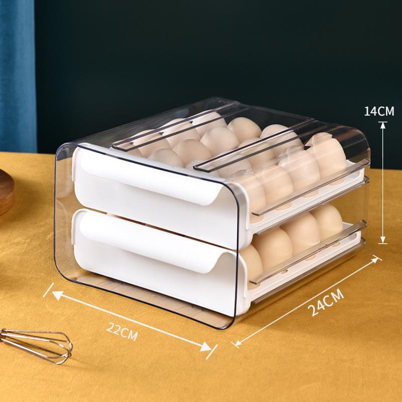 Double-Layer 32-Grid Transparent Egg Storage Box