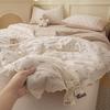 Fresh Style Linen Quilt Set - Lightweight & Cool Bedding, Perfect for Summer & Air Conditioning, Double Size 4-Piece Set