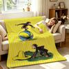 Cartoon C-Curious G-George Throw Soft Warm Flannel Throw Blanket, Multi-use for Sofa Bed Office Nap