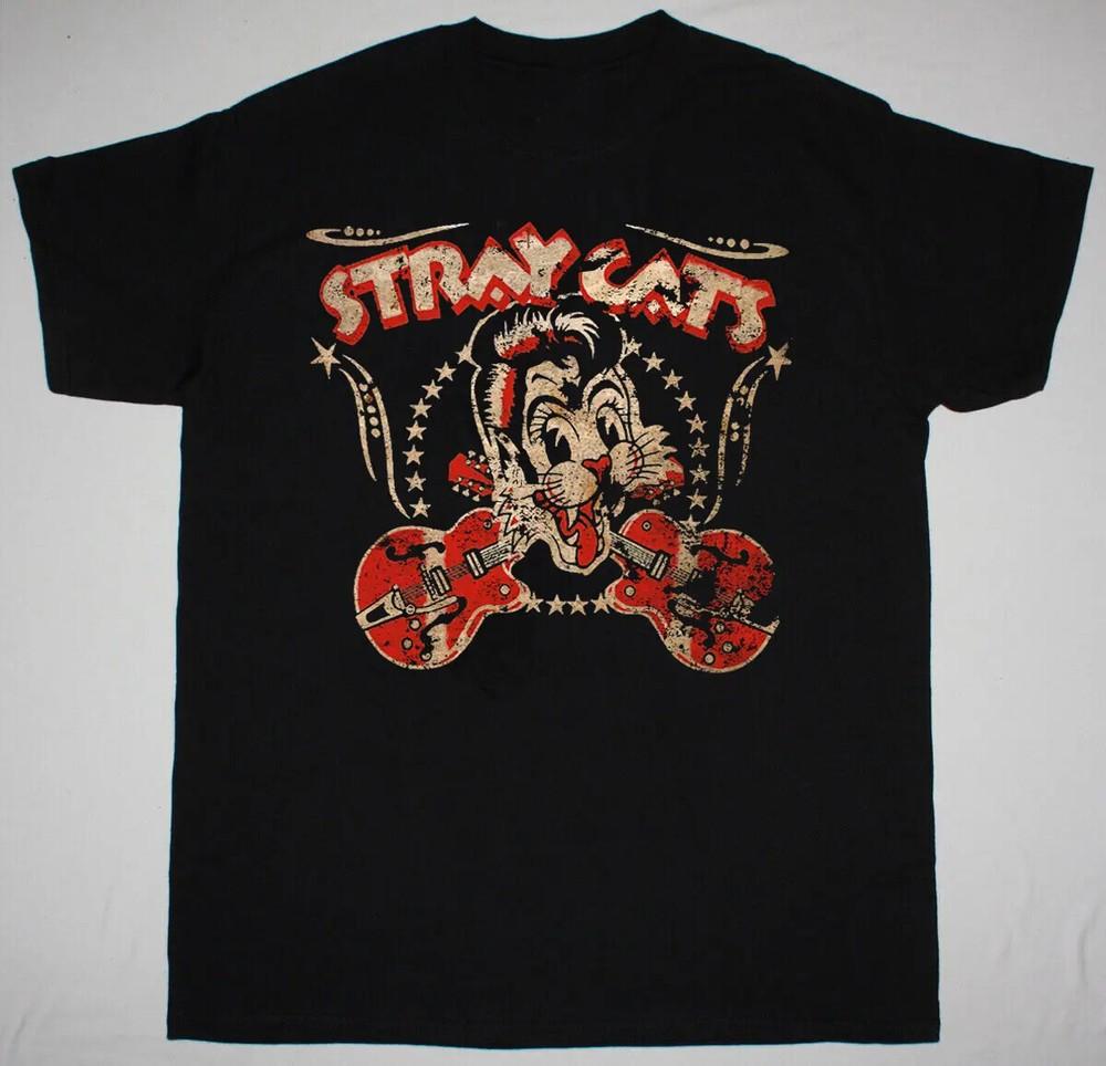 

STRAY CATS VINTAGE EXCLUSIVE Short Sleeve Black All Size Funny Shirt Unisex T-Shirt S