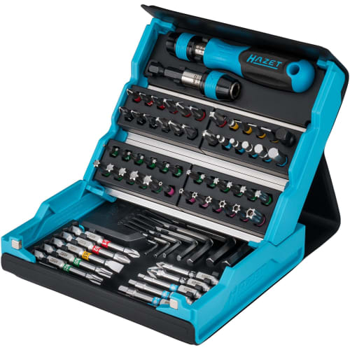 HAZET 2200SC-1 Screwdriver Bit Set, 69-Piece Precision Tool Set with Magnetic Smart Case, Phillips and Flathead Screwdrivers, Pozidriv, Torx, Hex Wren