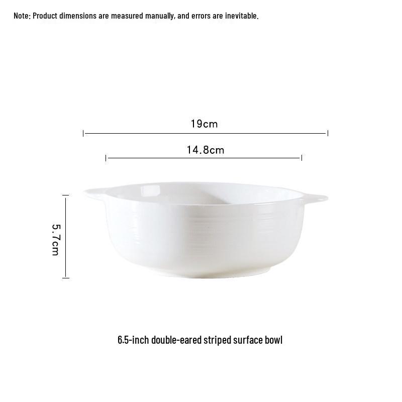 10.5-inch Ceramic Double-Ear Large Soup Bowl with Anti-Scald, Perfect for Sauerkraut Fish and Instant Noodles