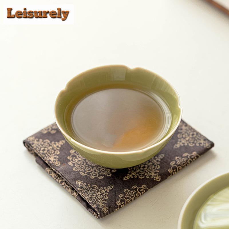 60 ml Yaozhou Kiln Celadon Teeschale Kleine Fuß Kuikou Tasse Chinesische Persönliche Chazhan Verkostung Puer Master Einzelbecher Kung Fu Teeset