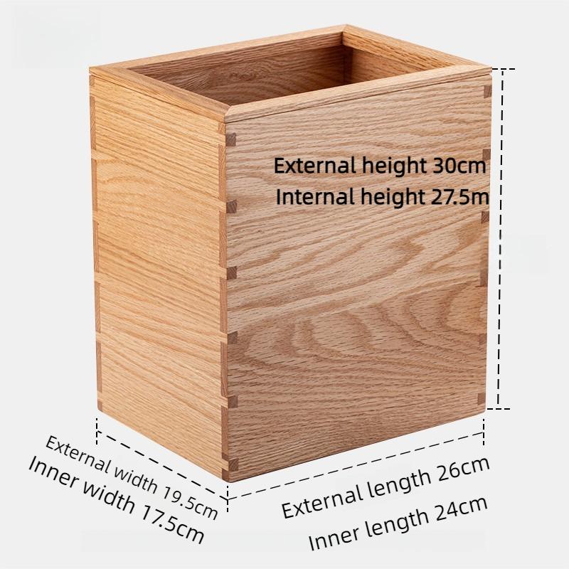 Wooden Trash Can Kitchen Trash Cans Luxury Large Capacity Bathroom Litter Bins Modern Minimalist Bedroom Dustbin Home Cleaning