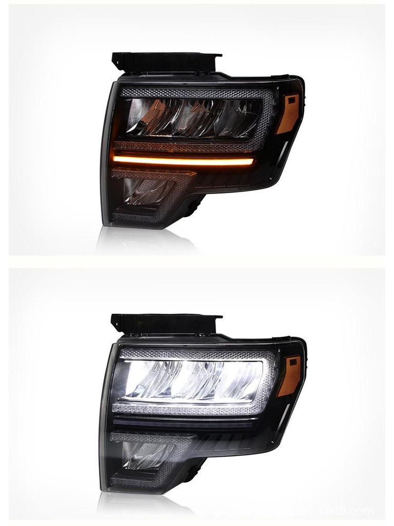 Compatible with 2008-2014 Ford F-150 Raptor: LED Headlight Assembly with DRL & Sequential Turn Signal