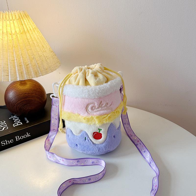 Plüsch Cartoon Kuchen Schulter- & Umhängetasche - Niedliche Vielseitige Geldbörse für Mädchen & Frauen