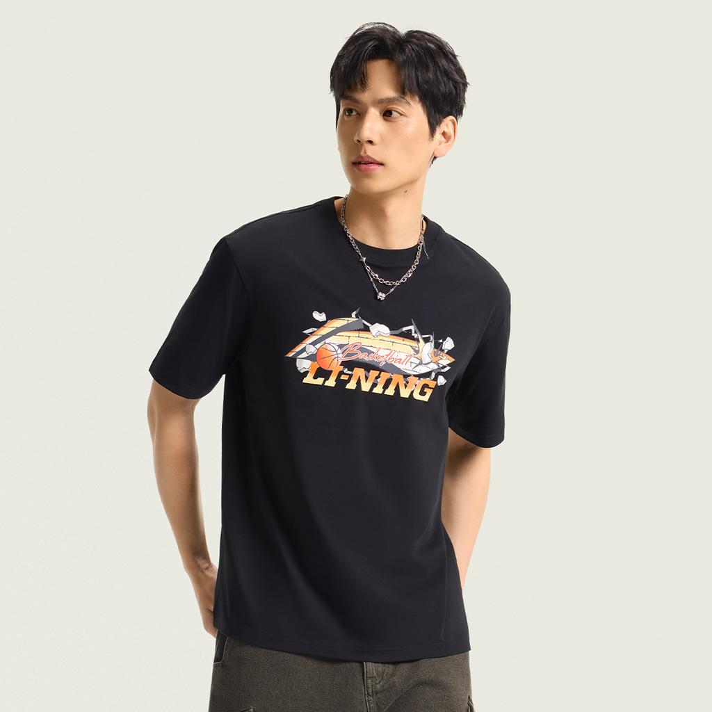 Li-Ning Quick-Drying Cool Antibacterial Round Neck T-Shirt Men tops ATSW297-1