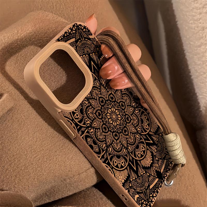 Protect Phone Case For iPhone 15 17 14 16 13 12 11 Pro Max X XS Air 15 16 14 Plus Lanyard Wrist Strap Mandala Pattern Boho Cover
