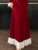 2025 Women's Winter Lace Patchwork Waist-Cinching Slim Dress