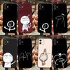 Funny Man Middle Finger Phone Case For iPhone 15,14,13,12,11,Plus,Pro Max,XS,X,XR,SE,Mini,8,7 Soft Silicone Black Cover
