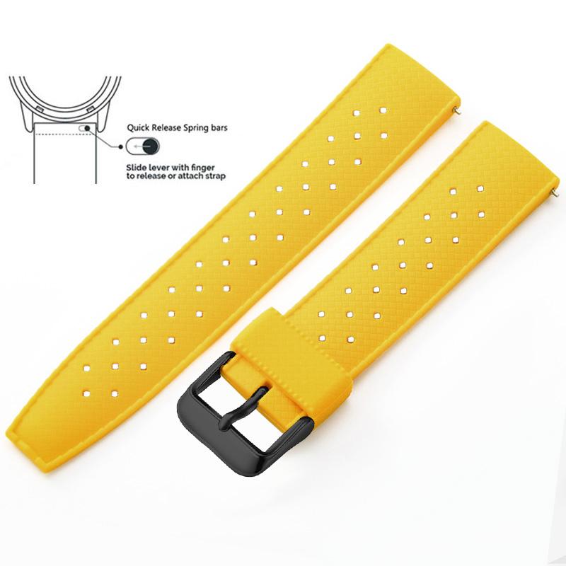Tropical Silicone Watch Band Quick Release Watch Band 18mm 20mm 22mm Rubber Tropic Smart Watch Strap Waterpfroof Muti-Color
