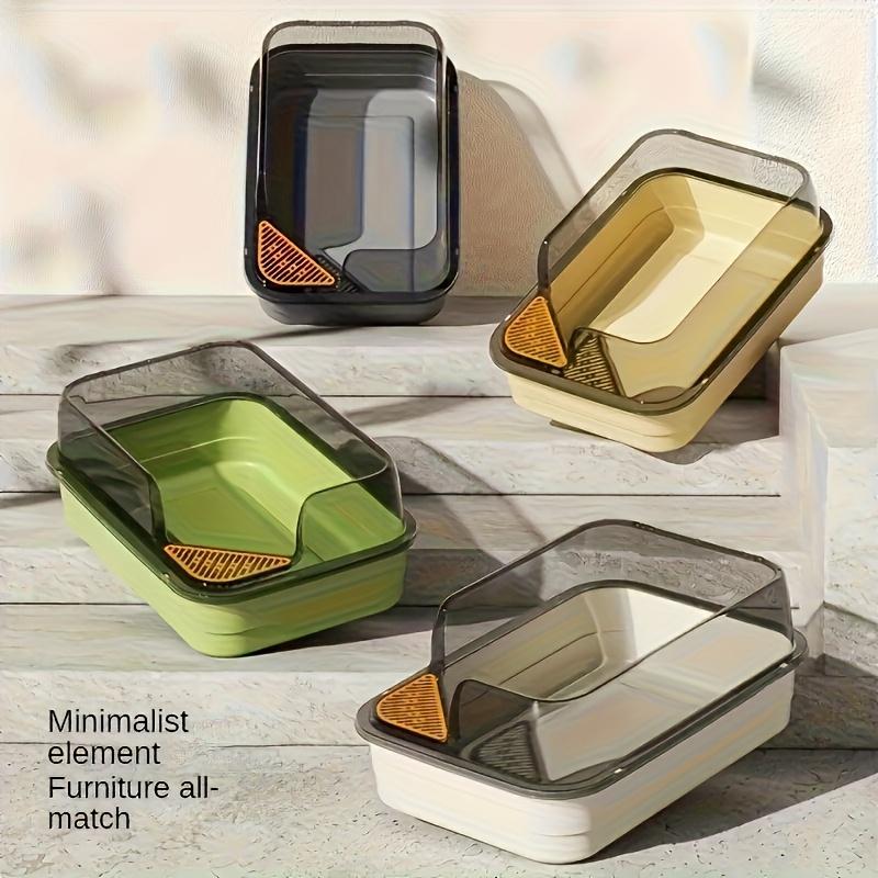 1pcs Set Large Cat Litter Box Semi-Enclosed Splash-Proof High-Sided Detachable Litter Scoop Sand Leakage Board Easy To Clean