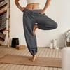 Pantalon de jogging décontracté pour femme à jambe droite avec poches
