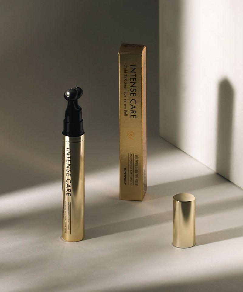 Intensywna Pielęgnacja Złoto 24K Śluz Ślimaka Serum Pod Oczy Miseczka 2-Pojemnikowa