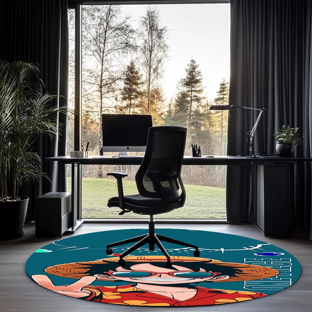 One Piece Printed Round Rug Carpet Chair Rug Area Rug Entryway Doormats,for Office Chair Living Room Bedroom Kitchen Room.