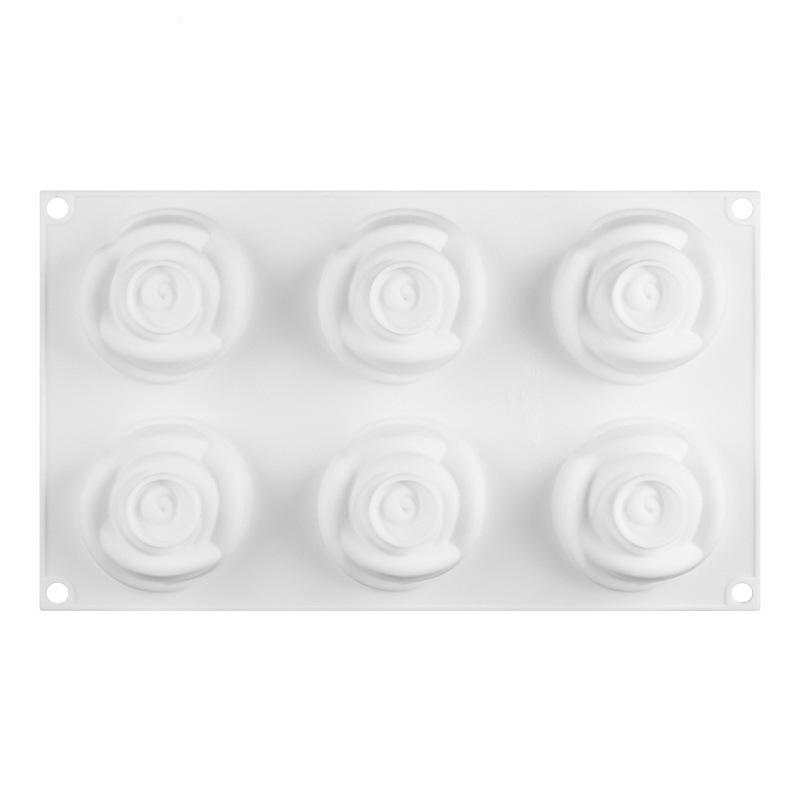 3D Flower Fondant Mold Cupcake Jelly Candy Chocolate Decoration Baking Tool Moulds Bloom Rose Silicone Cake Mold белый