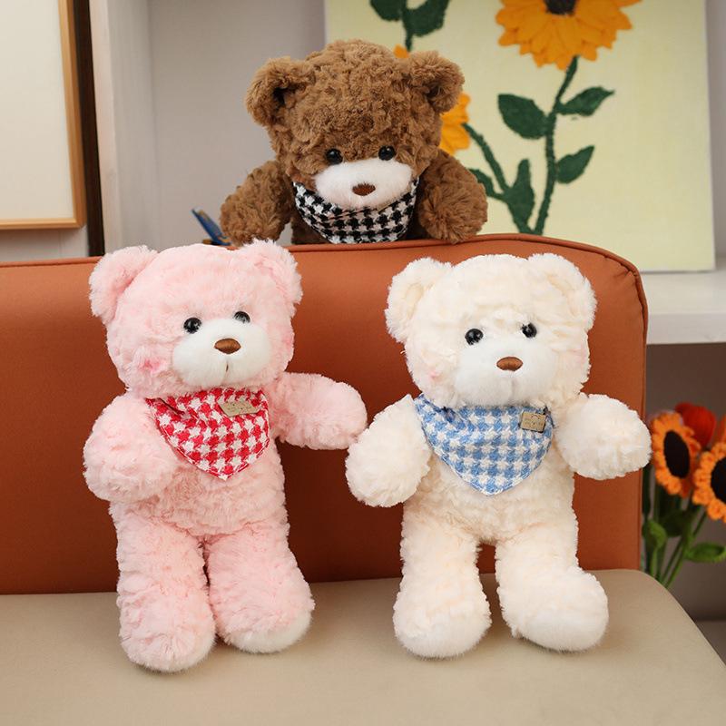 Cute cute scarf bear teddy bear doll plush toy hug bear doll children soothing doll