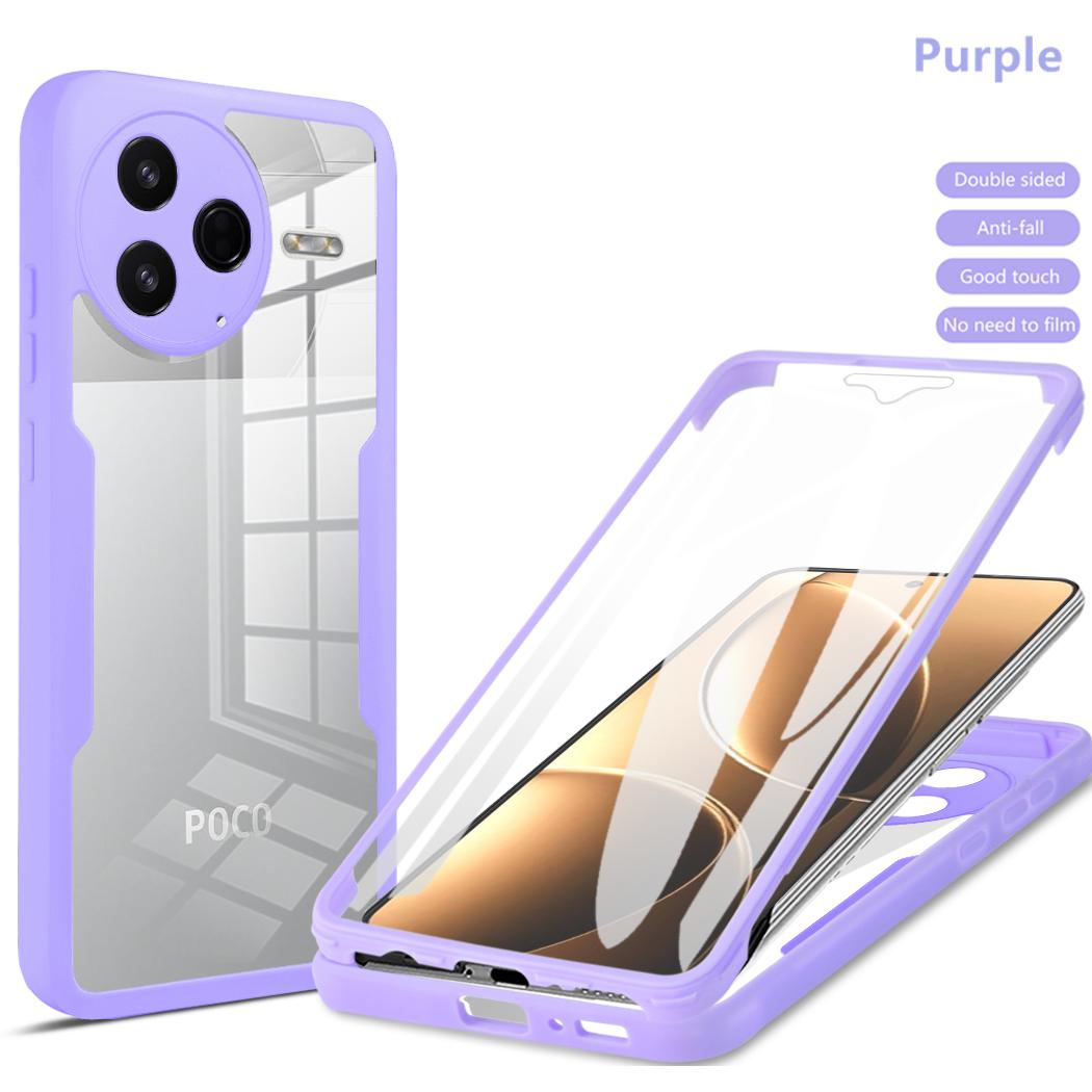 

Full Body Protection Shockproof Case for Xiaomi Poco F7 Pro F7 Ultra Protective Cover Clear Fundas Coque Capa Poco F7 Pro фіолетовий