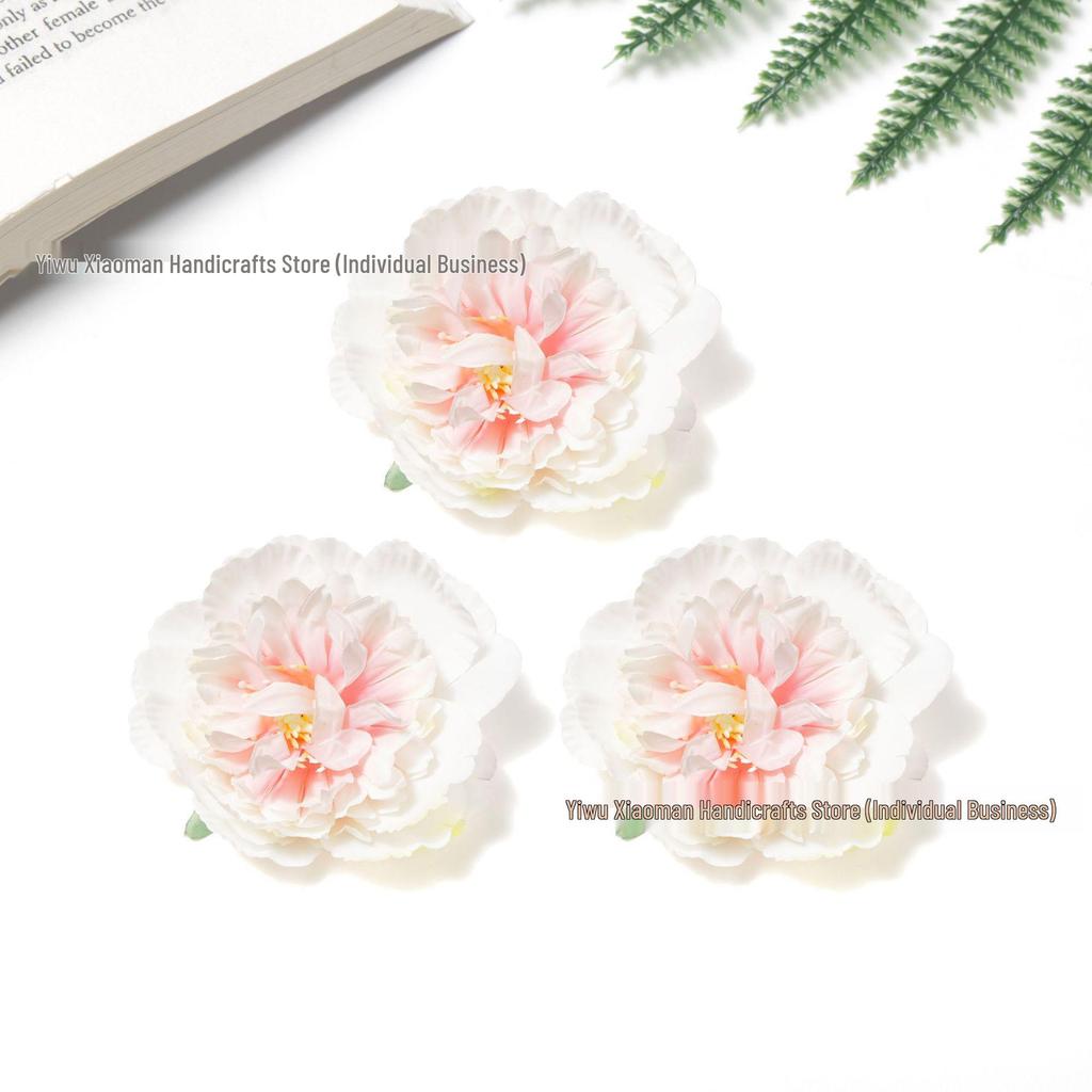 9cm Silk Peony Hair Accessories for Hanfu, Hairpins, or Home Decor Ornaments