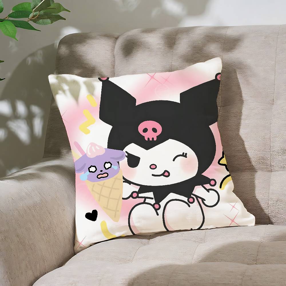 Cute K-Kuromi Pillow Case Cushion Cover Soft Cute Throw Pillow Case For Car Sofa Pillowcase Polyester With Zipper