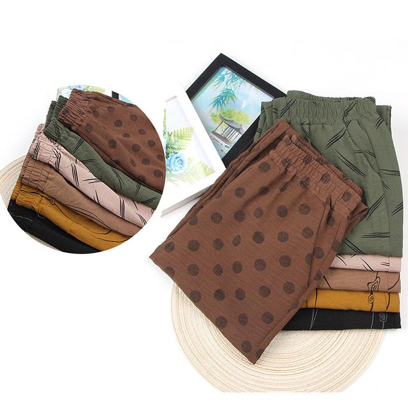 Letní lehké capri kalhoty pro maminky Všestranné a minimalistické kalhoty s vysokým pasem a rovnými nohavicemi pro ženy středního a staršího věku Volné kalhoty