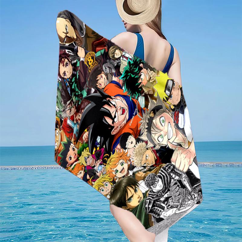 Goku Anime Beach Towel, Super Soft Microfiber, Gift for Her/Him, Birthday, for Pool, Beach, Travel, Home Decor Fan gifts