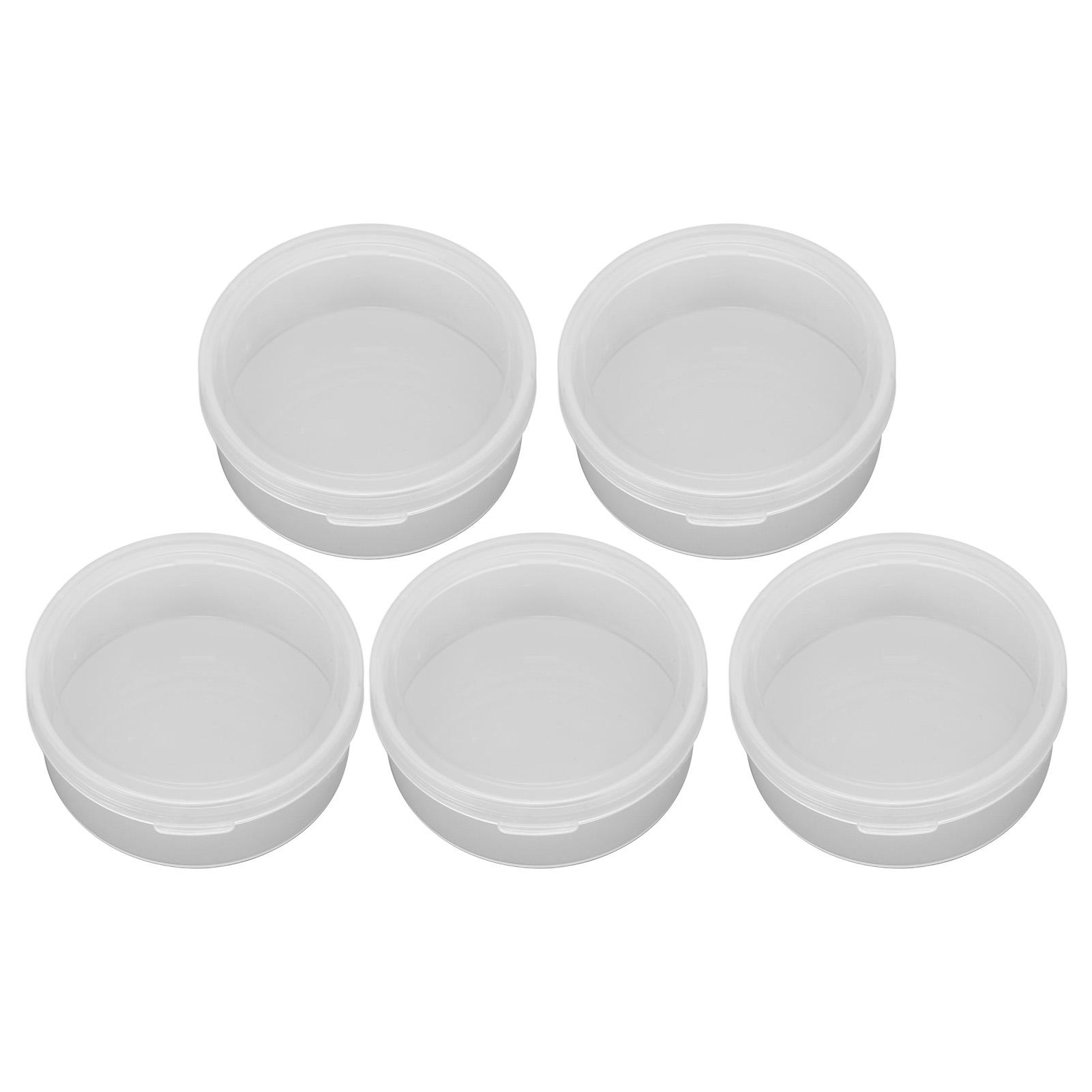 

5PCS Sponge Transparent Storage Box Multipurpose Portable Round Clear Small Plastic Containers for Small Items Crafts