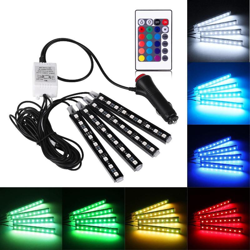 Vibrant Led Car Interior Atmosphere Lights Sound-activated Footwell Decoration
