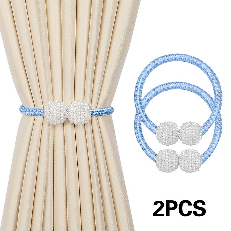 2 adet inci manyetik perde klipsi perde tutucular geri kravat toka klipleri asılı top toka kravat arka perde dekor aksesuarları