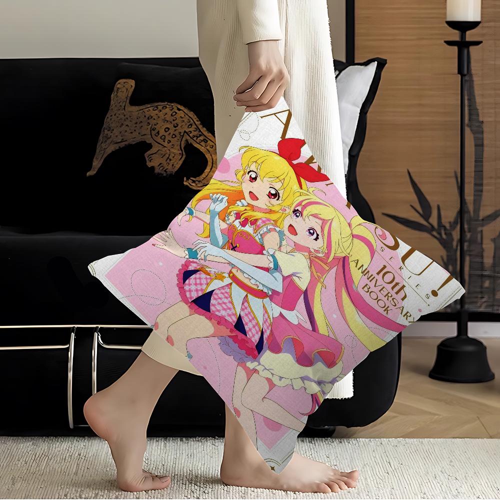 Aikatsu On Parade! Anime Cushion Cover Car Throw Pillow Case For Sofa Car Christmas Gift 40x40cm 45x45cm