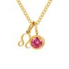 eManco Zodiac Rune Necklace with Rhinestone Birthstone in Stainless Steel