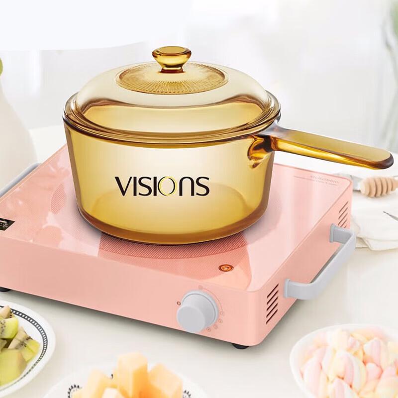 Corning Visions Glass Single Handle Saucepan 1.6L Single Handle Pot