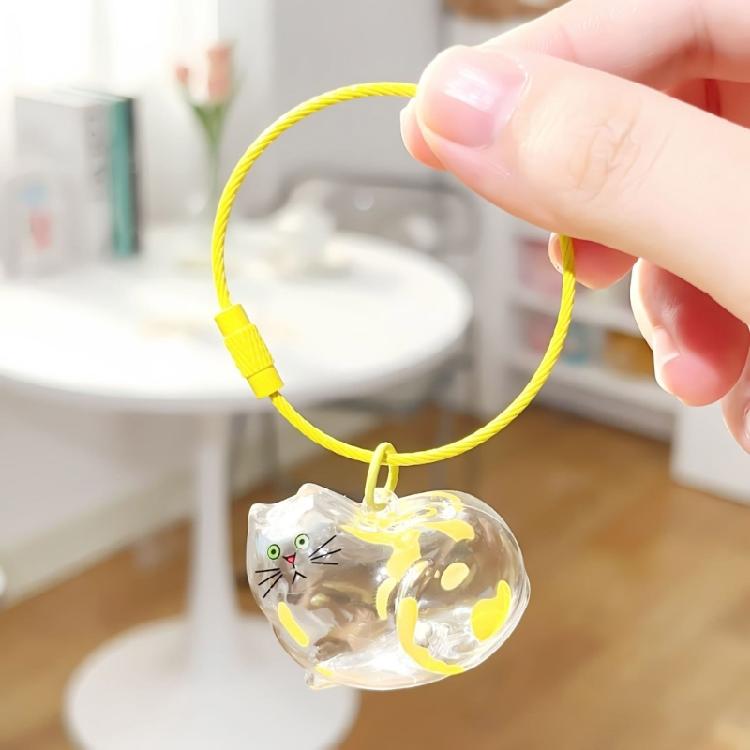 Textured Feline Hair Organiser Case Pendant Keychain Novelty Memorial Gift Box Accessory For Practical Gift Giving