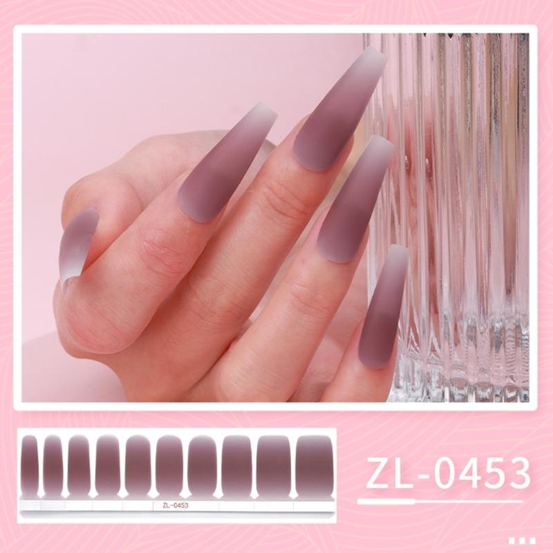 20PCS Full Nail Polish Strips Nail Wraps Decal Adhesive Nails Stickers False Nail Design Nail Polish Strips for Women