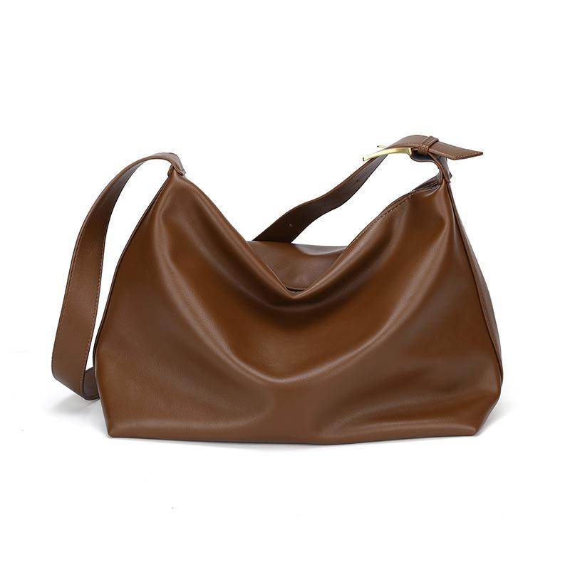 New Spring and Summer Trendy Black Bag for Women Large Capacity Crossbody Bag Soft and Simple Style Single-shoulder Tote Bag