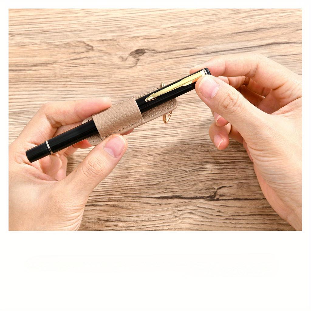 2 Stück Vielseitiges tragbares PU-Leder-Federmäppchen & Ausweishalter - Stiftschutz, Schlüsselanhänger oder Halsband-Zubehör-Organizer mit Metallclip