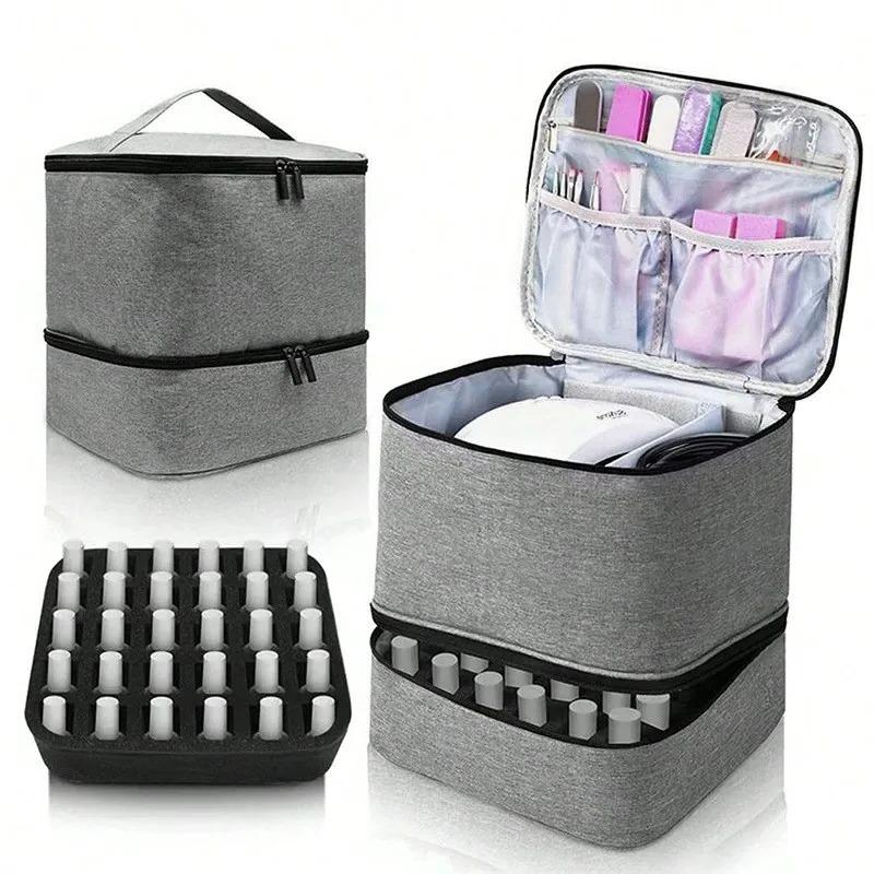 Nail Polish Storage Bag Essential Oil Bag Portable Cosmetic Nail Care Kit Nail Care Tool Storage Box 30 Compartment